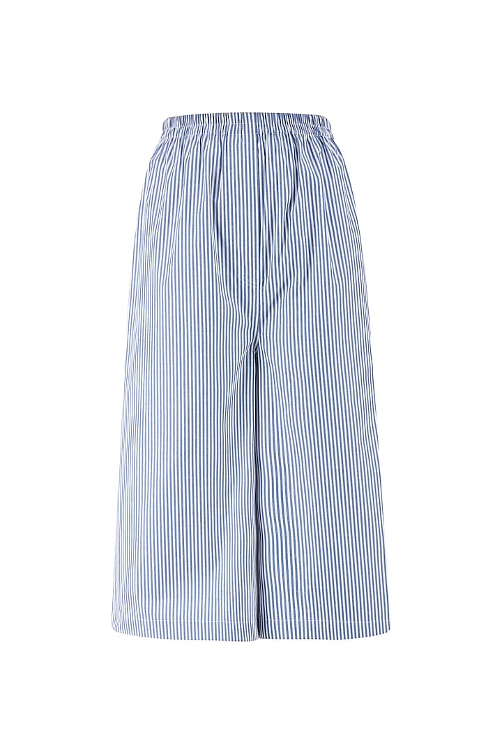 Blue Striped Culottes by Huemn Project