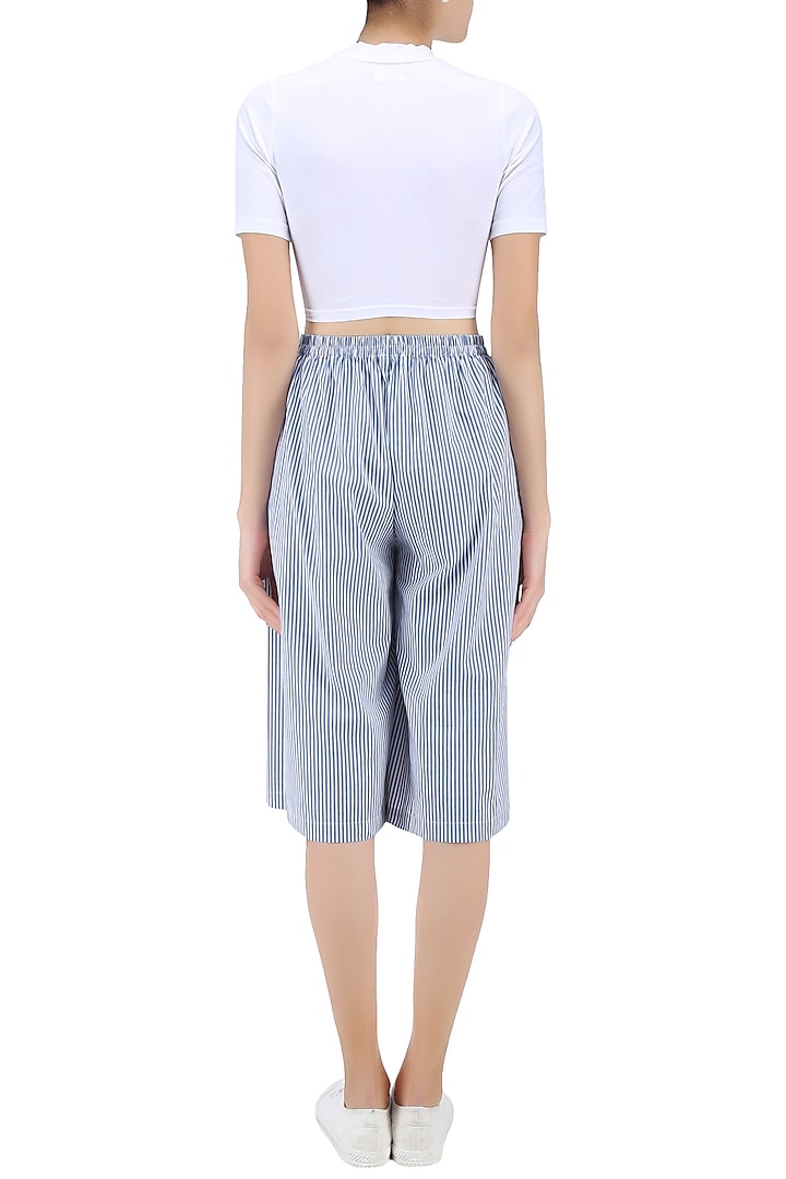 Blue striped culottes shirt available only at Pernia's Pop Up Shop.
