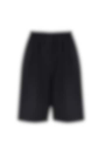 Black Elasticated Suiting Shorts by Huemn Project