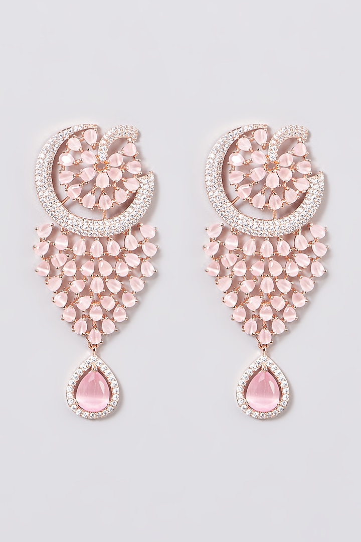 Rose Gold Finish Chandbali Earrings by House Of Aesha at Pernia's Pop Up Shop