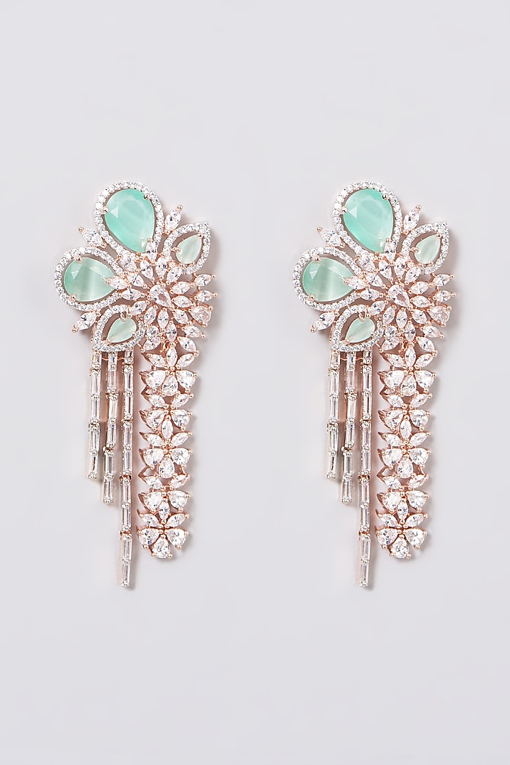 White Finish Mixed Metal Earrings by House Of Aesha at Pernia's Pop Up Shop