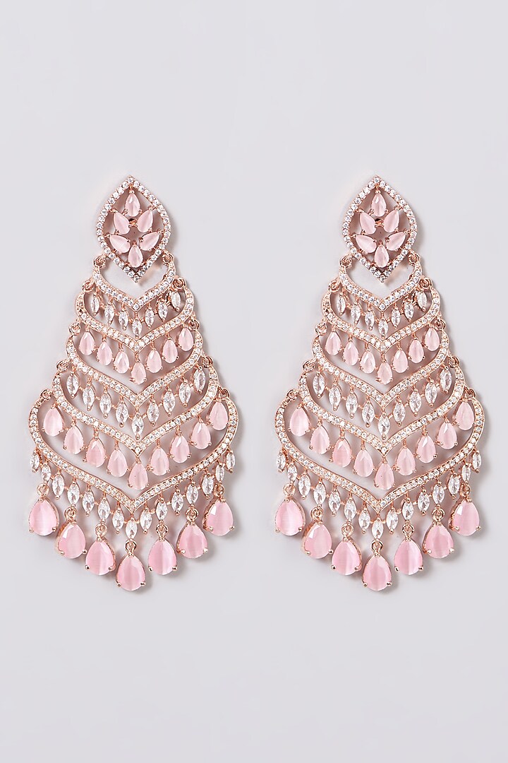 Rose Gold Finish Dangler Earrings by House Of Aesha at Pernia's Pop Up Shop