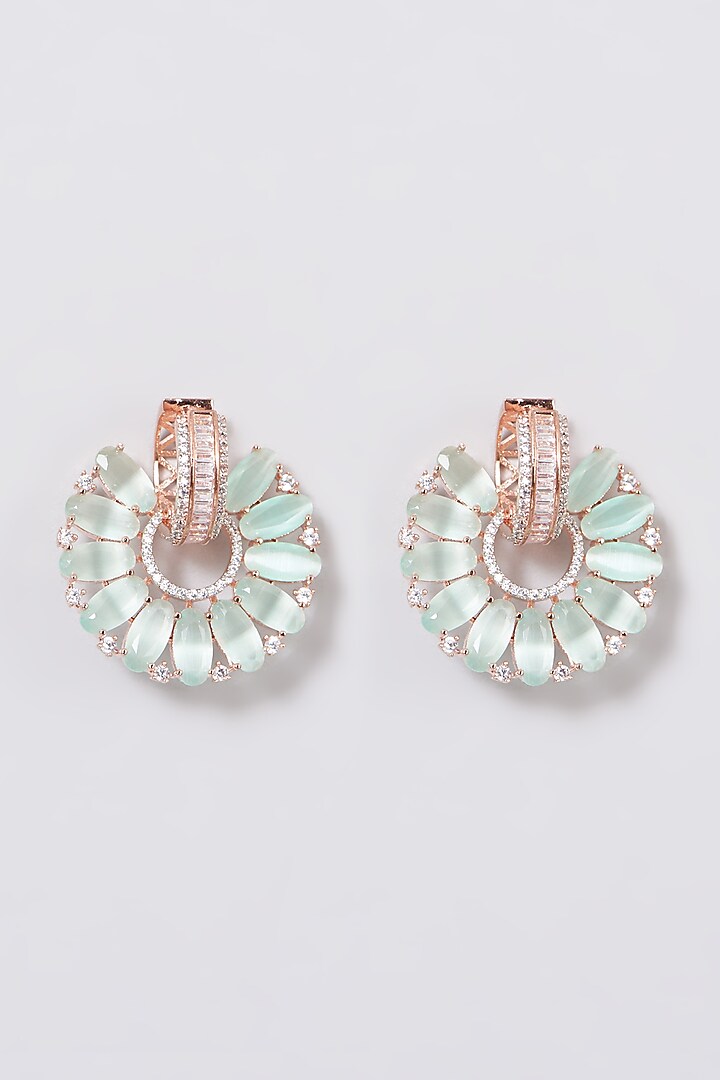 Two Toned Finish Earrings With Turquoise Stones by House Of Aesha at Pernia's Pop Up Shop