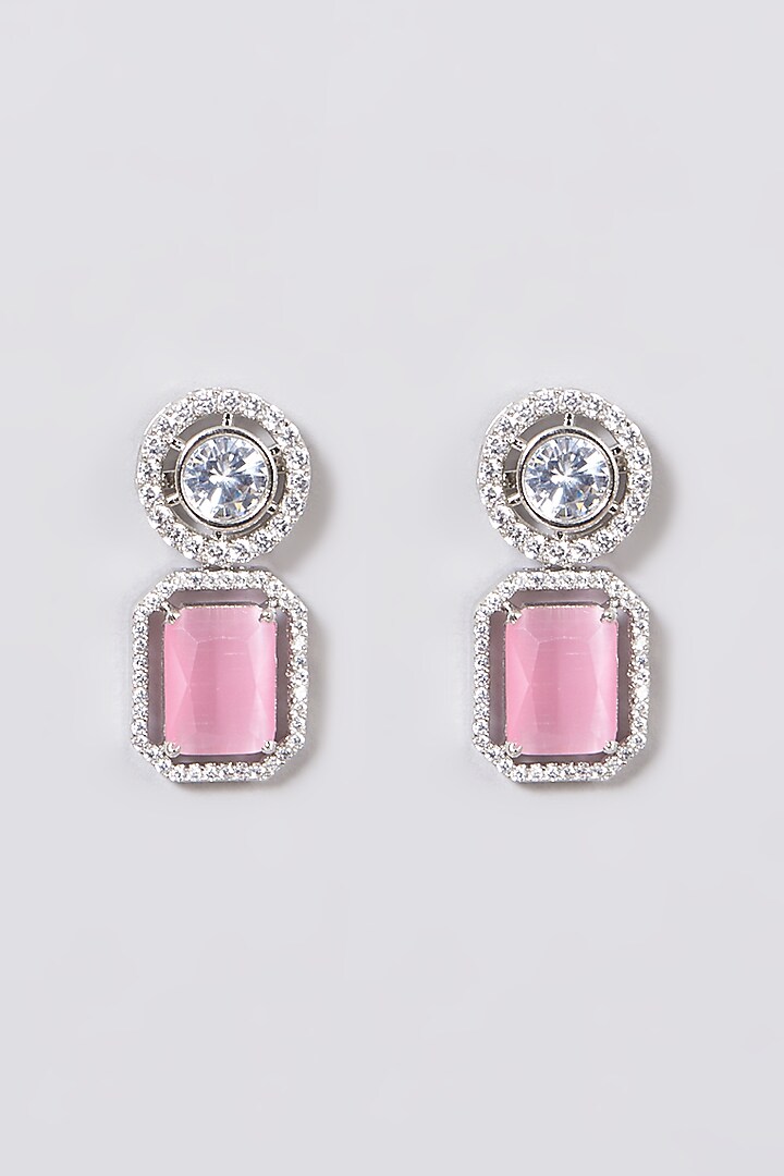 White Finish Cubic Jade Earrings by House Of Aesha at Pernia's Pop Up Shop