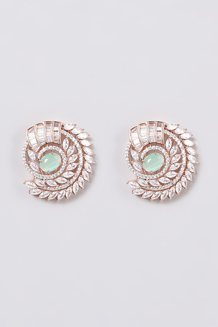 Two Toned Finish Zircon Earrings by House Of Aesha at Pernia's Pop Up Shop