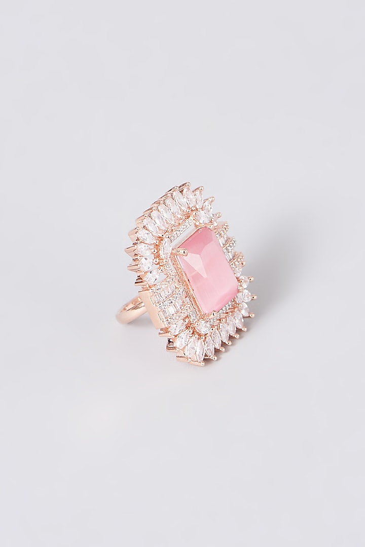 White Finish Ring With Zircons by House Of Aesha at Pernia's Pop Up Shop