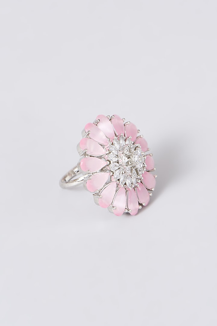 White Finish Floral Ring by House Of Aesha at Pernia's Pop Up Shop