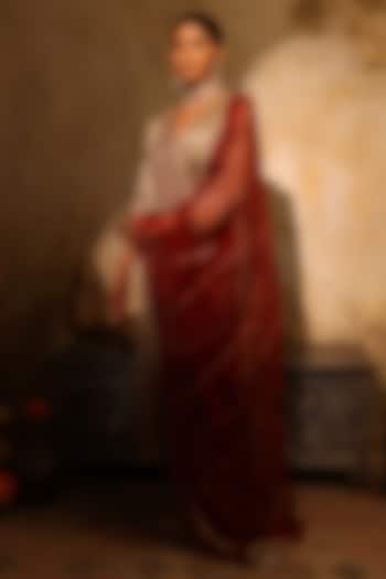 Silver Tissue Sequin Embroidered Angrakha Kurta Set by HOUSE OF AAS at Pernia's Pop Up Shop