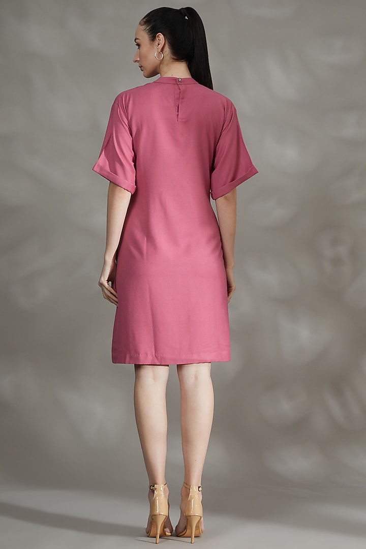 Blush Pink Viscose Summer Dress by House Of Behram at Pernia's Pop Up Shop