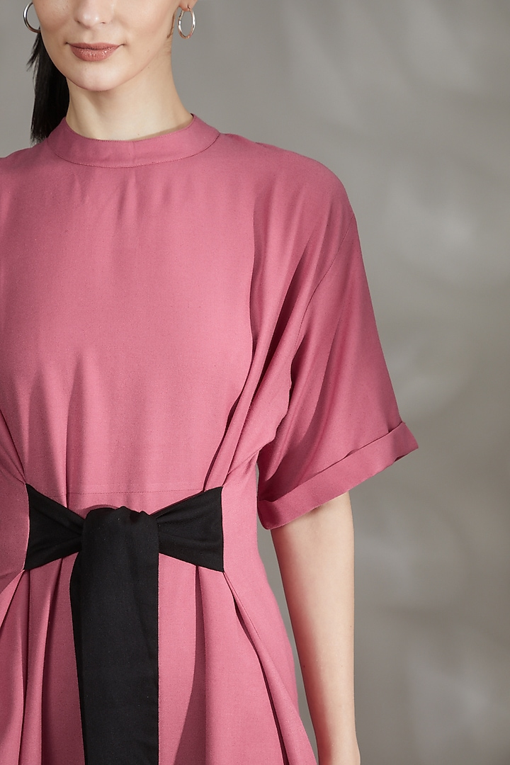 Blush Pink Viscose Summer Dress by House Of Behram at Pernia's Pop Up Shop
