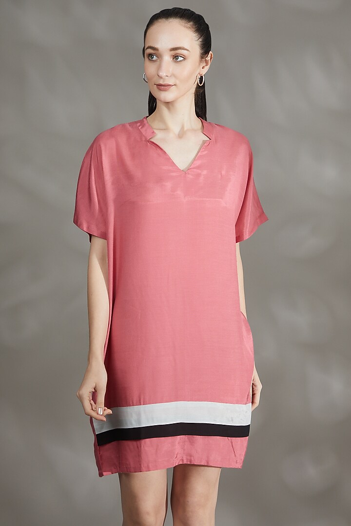 Blush Pink Viscose Summer Dress by House Of Behram at Pernia's Pop Up Shop