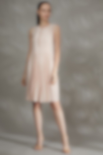 Powder Pink Crepe Dress by House Of Behram