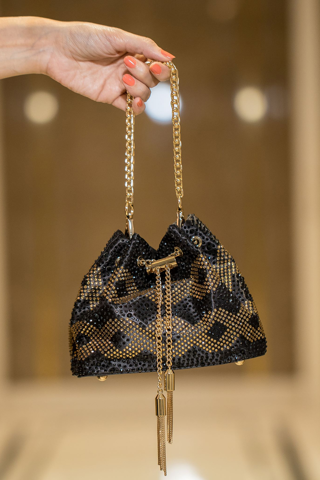 Black Embellished Potli by House of BIO by Ritti Khanna