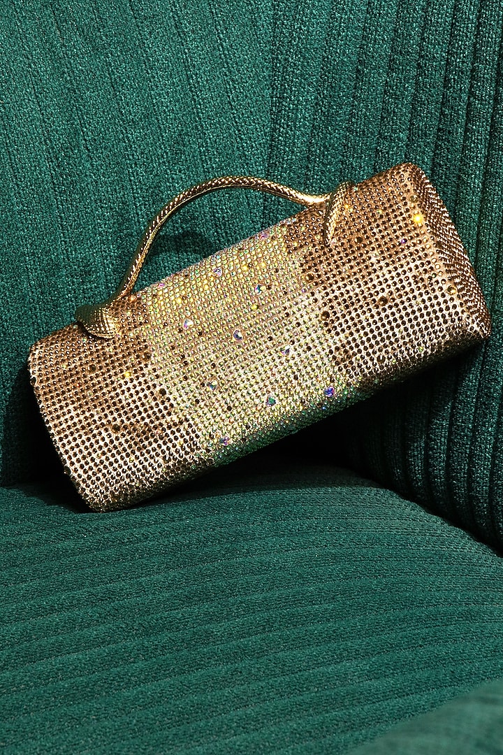 Multi-Colored Velvet Swarovski Crystal Embellished Clutch by House of BIO by Ritti Khanna at Pernia's Pop Up Shop