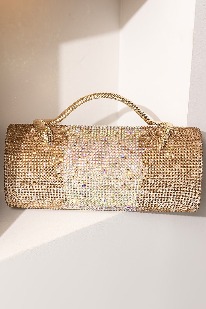 Multi-Colored Velvet Swarovski Crystal Embellished Clutch by House of BIO by Ritti Khanna at Pernia's Pop Up Shop
