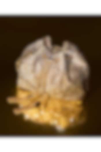 Gold Velvet Crystal Work Bucket Bag by House of BIO by Ritti Khanna at Pernia's Pop Up Shop