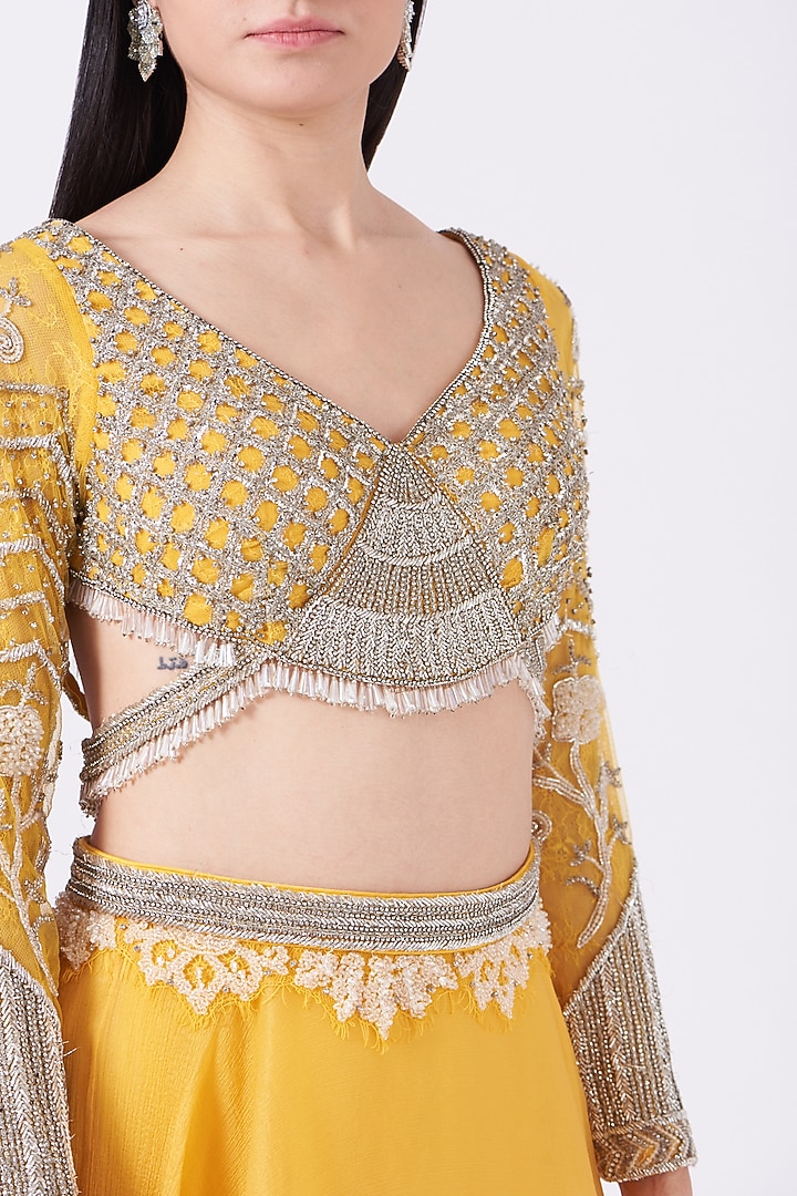 Yellow Embellished Wedding Lehenga Set by House of Exotique at Pernia's Pop Up Shop