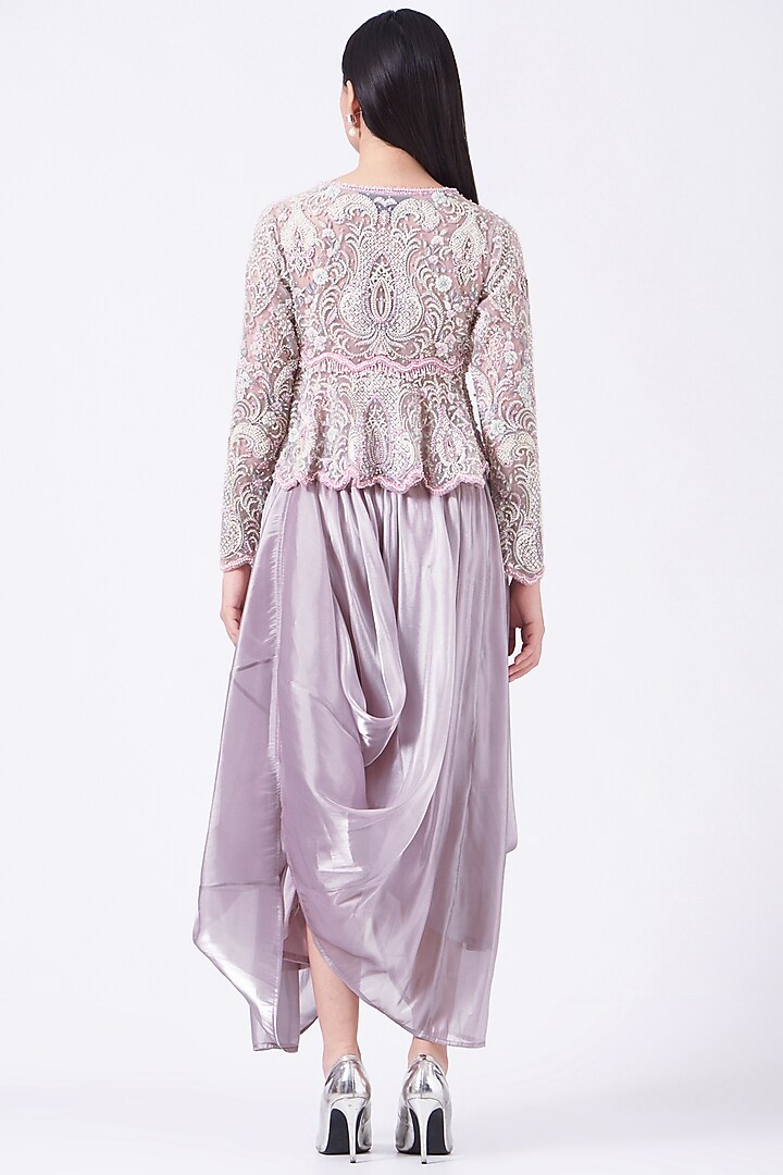 Mauve Cowl Skirt Set by House of Exotique at Pernia's Pop Up Shop
