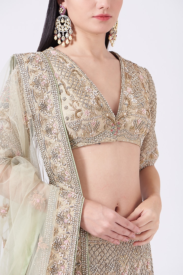 Mint Green Embellished Bridal Lehenga Set by House of Exotique at Pernia's Pop Up Shop