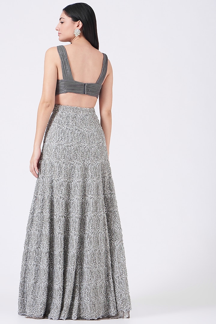 Grey Embellished Wedding Lehenga Set by House of Exotique at Pernia's Pop Up Shop