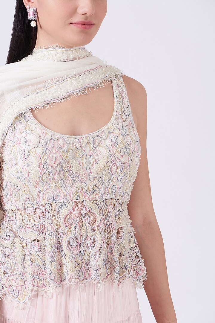Baby Pink Silk Wedding Lehenga Set by House of Exotique at Pernia's Pop Up Shop