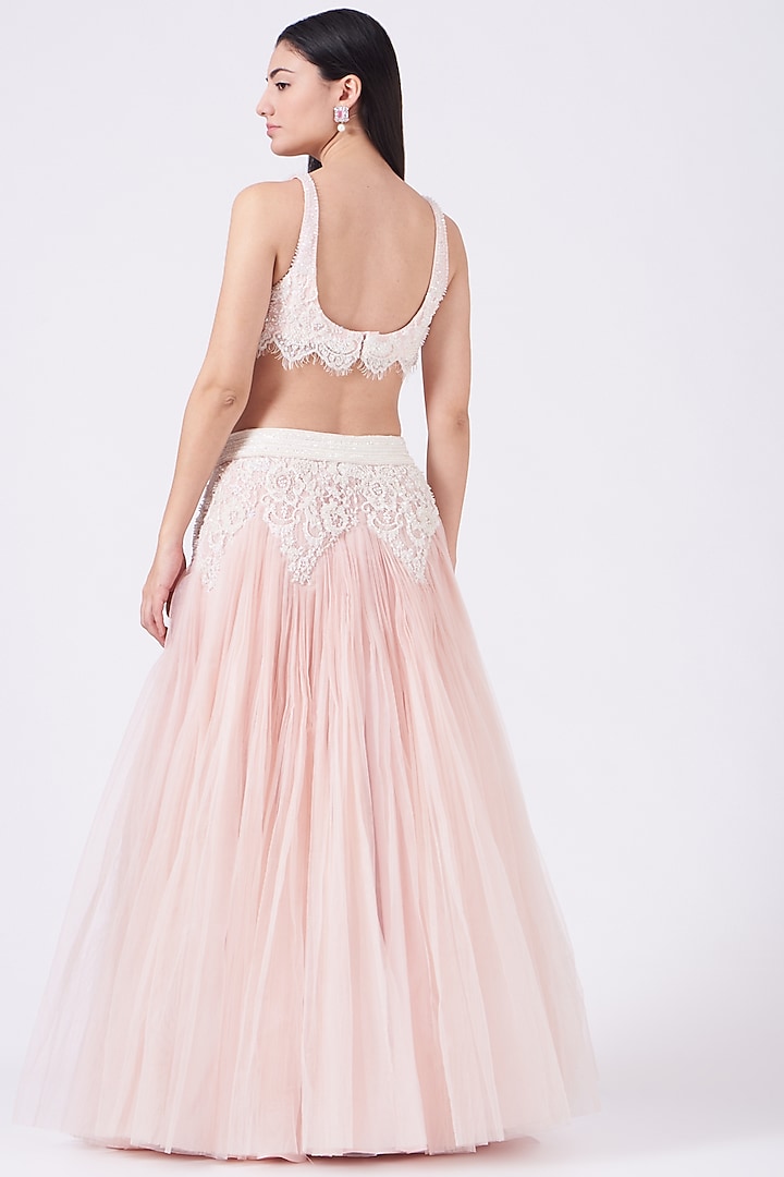Blush Pink Embroidered Wedding Lehenga Set by House of Exotique at Pernia's Pop Up Shop