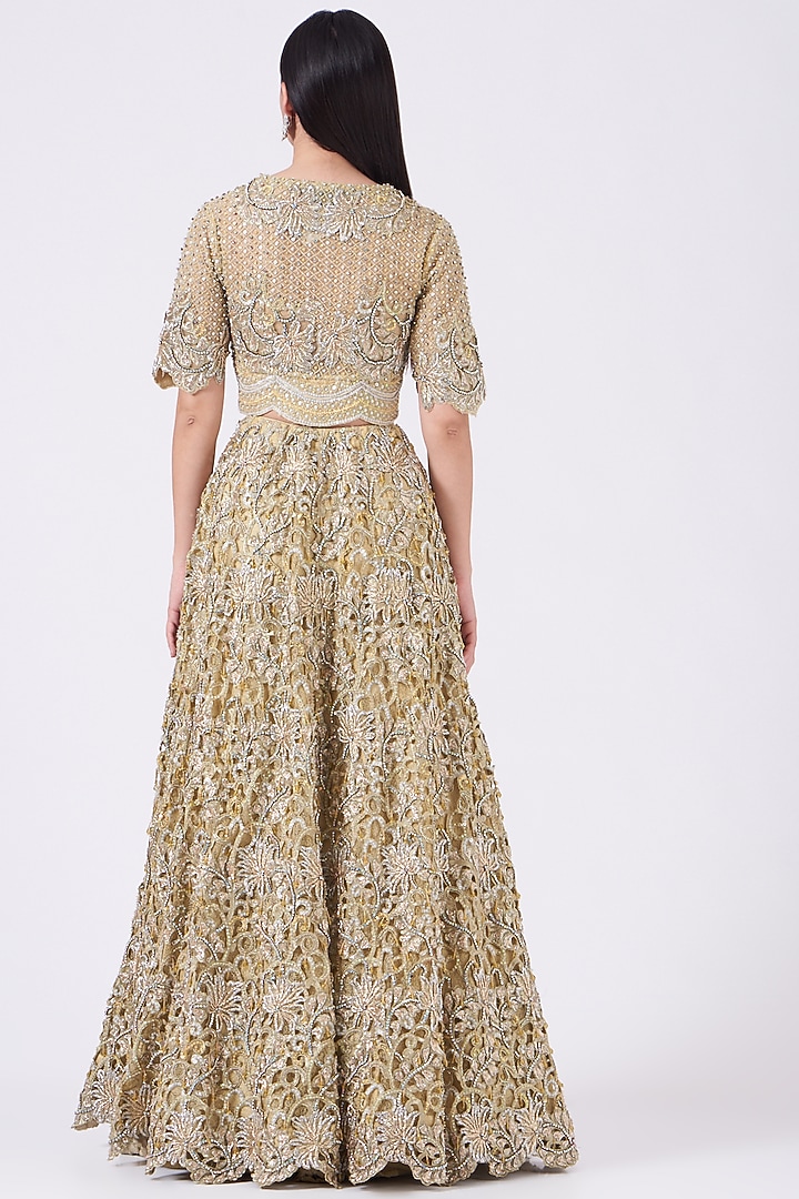Sage Green Embellished Bridal Lehenga Set by House of Exotique at Pernia's Pop Up Shop