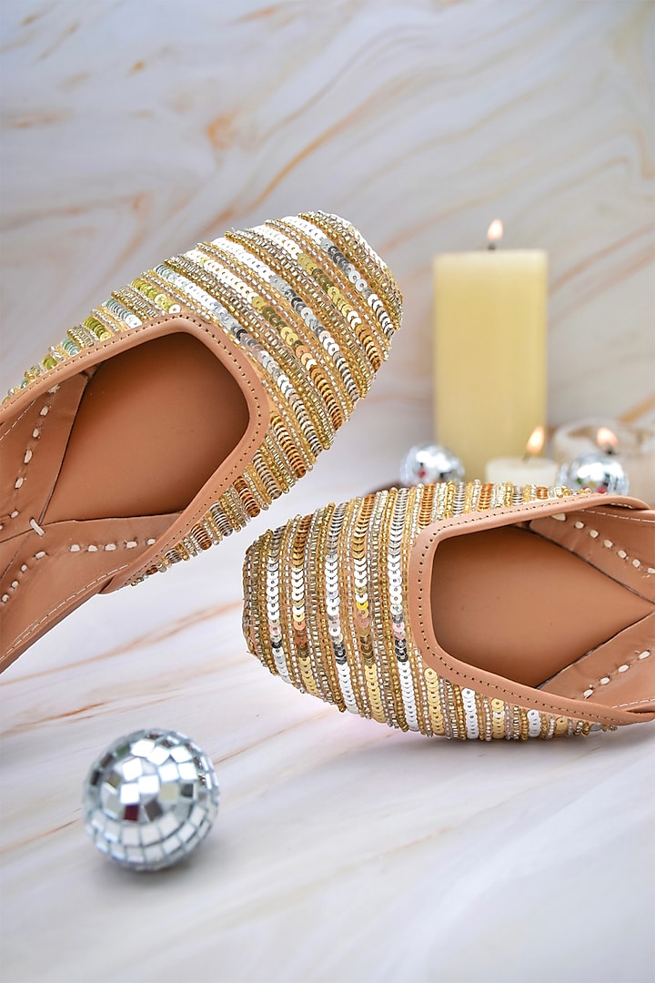 Gold & Silver Embroidered Juttis by House of Ekara