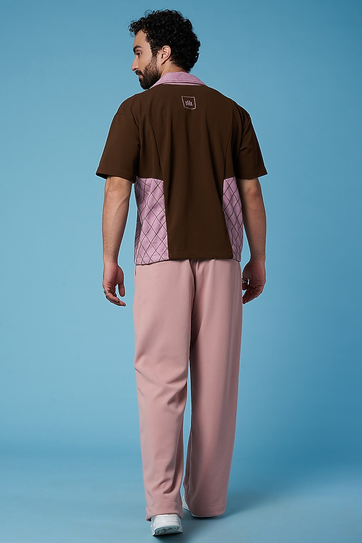 Brown Poly Blend Cuban Summer Shirt by HOPHEAD at Pernia's Pop Up Shop