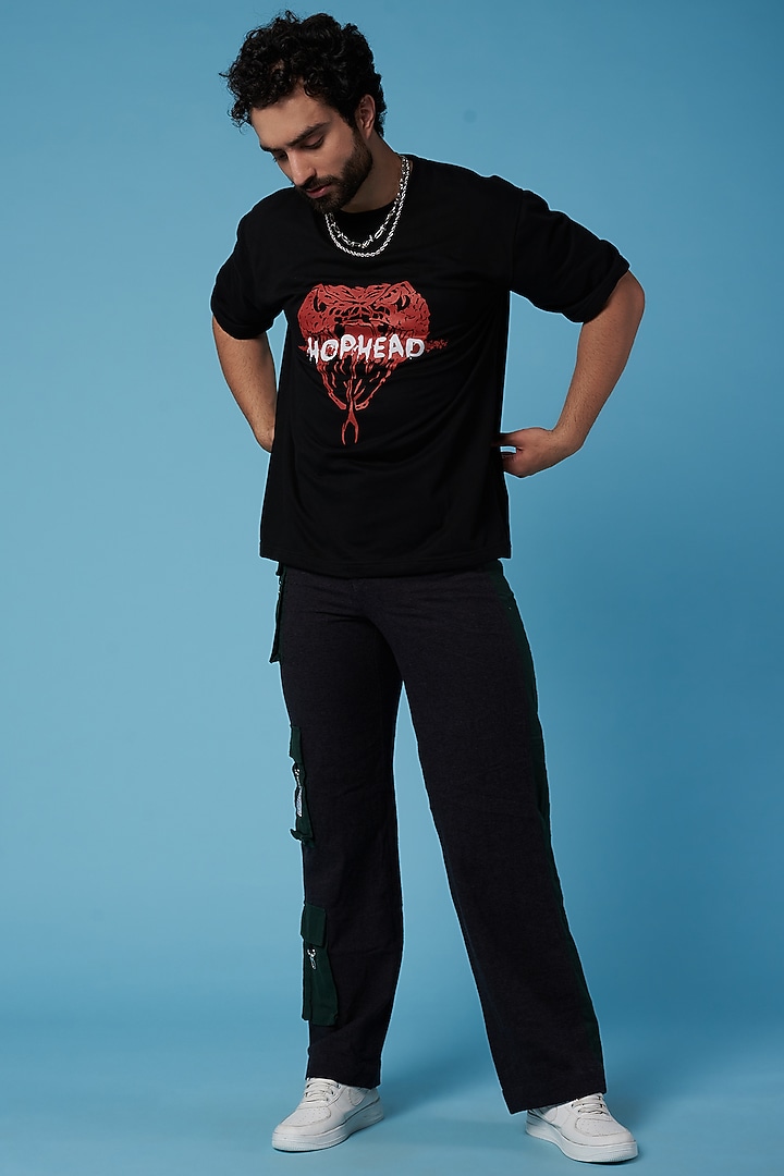 Charcoal Flannel Baggy Cargo Pants by HOPHEAD at Pernia's Pop Up Shop