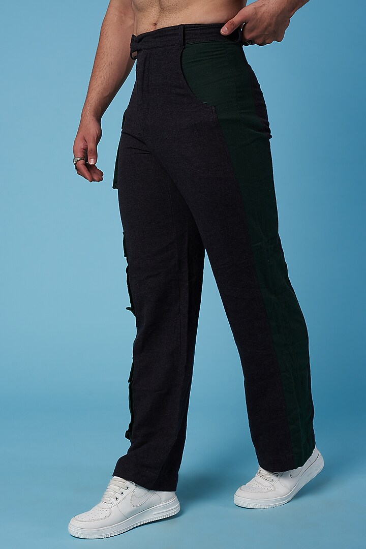 Charcoal Flannel Baggy Cargo Pants by HOPHEAD at Pernia's Pop Up Shop