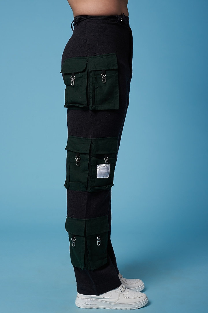 Charcoal Flannel Baggy Cargo Pants by HOPHEAD at Pernia's Pop Up Shop
