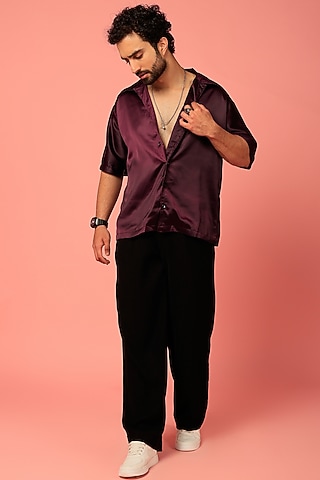 Purple Embroidered Shirt by HOPHEAD