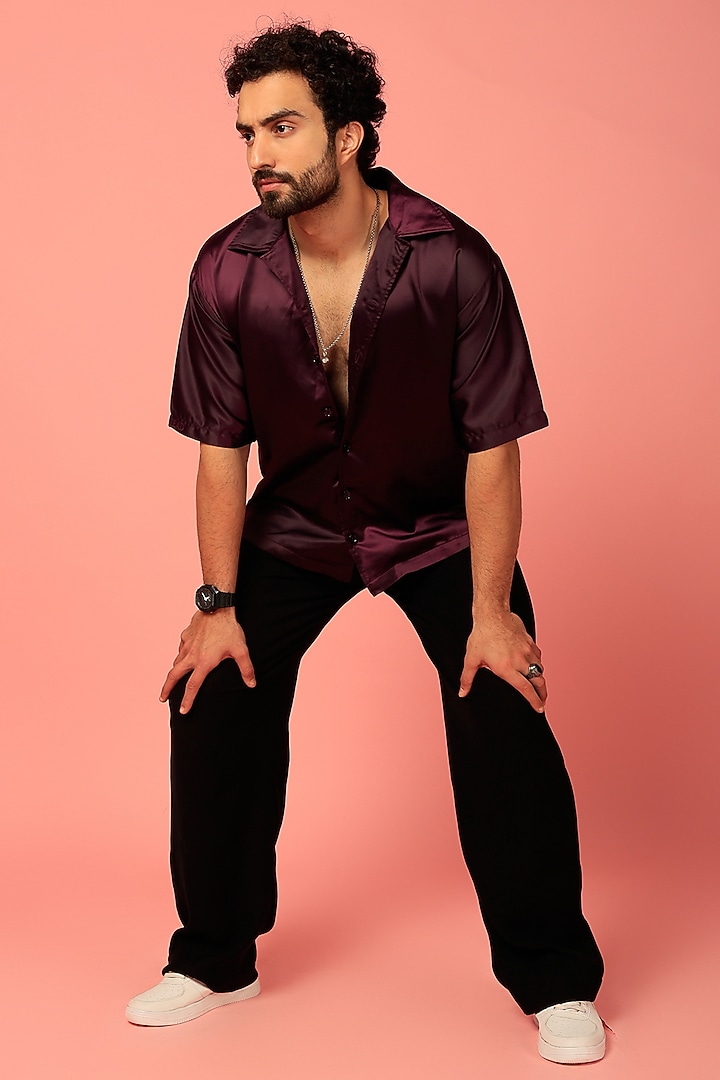 Purple Embroidered Summer Shirt by HOPHEAD at Pernia's Pop Up Shop