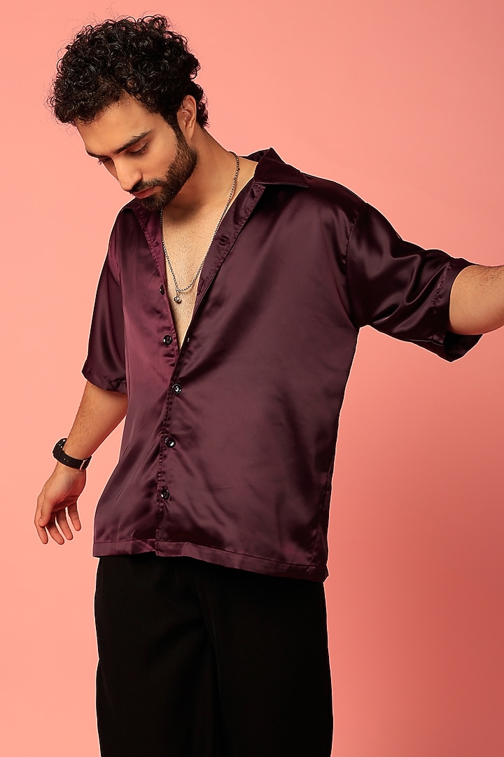 Purple Embroidered Summer Shirt by HOPHEAD at Pernia's Pop Up Shop