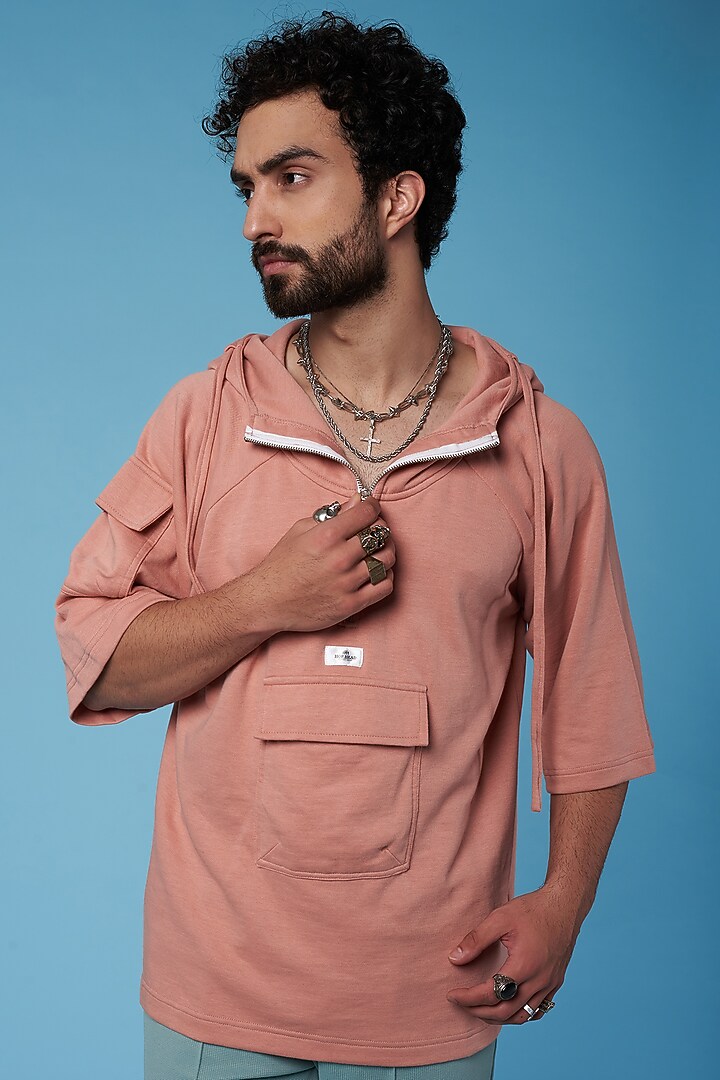 Pink Cotton Oversized Hoodie by HOPHEAD at Pernia's Pop Up Shop