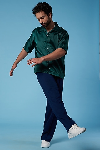 Green Satin Shirt by HOPHEAD