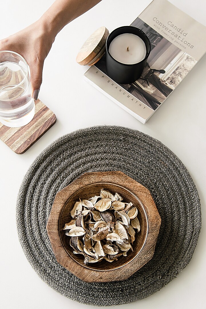 Dark Brown Mango Wood Decagon Bowl by Hohmgrain at Pernia's Pop Up Shop