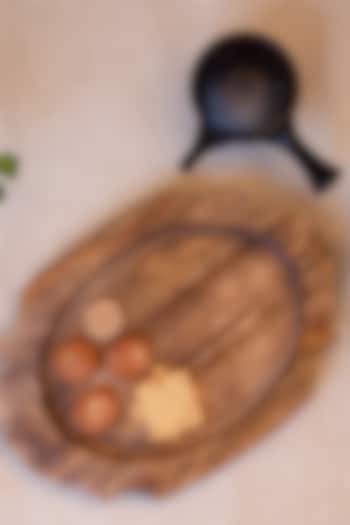 Dark Brown Mango Wood Curvy Platter by Hohmgrain