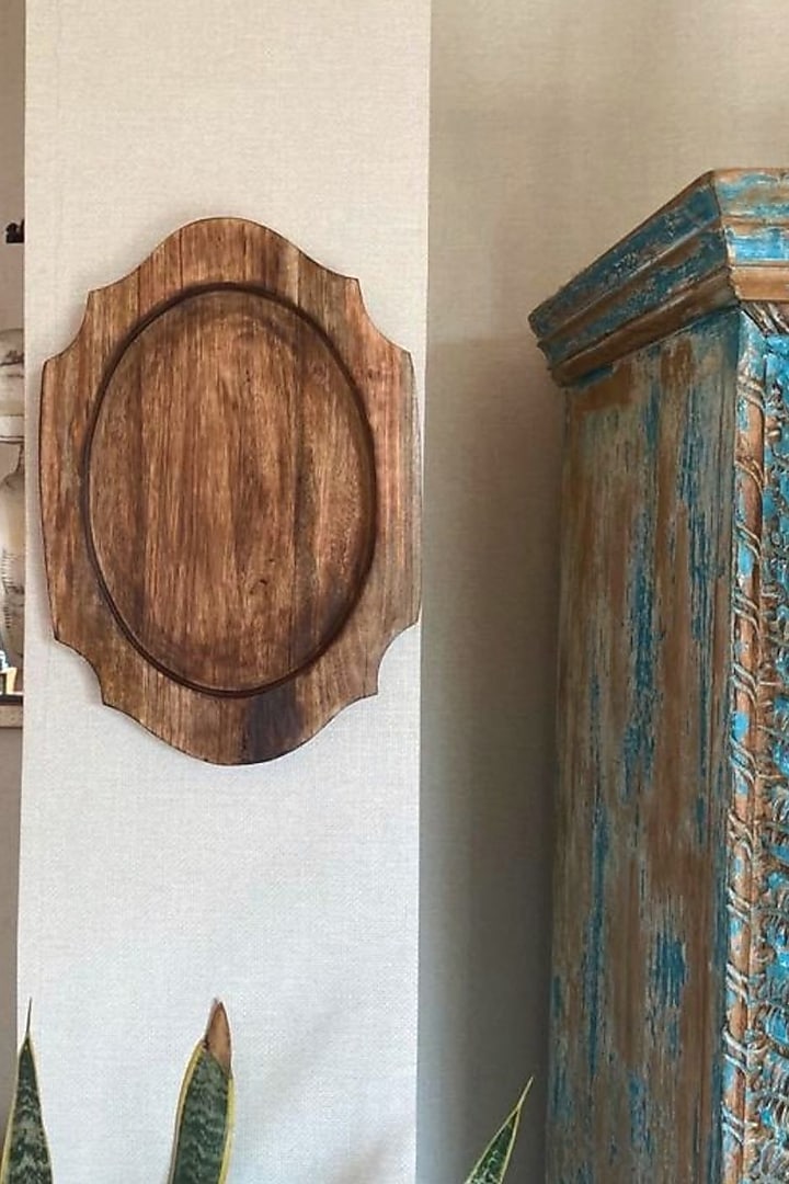 Dark Brown Mango Wood Curvy Platter by Hohmgrain at Pernia's Pop Up Shop