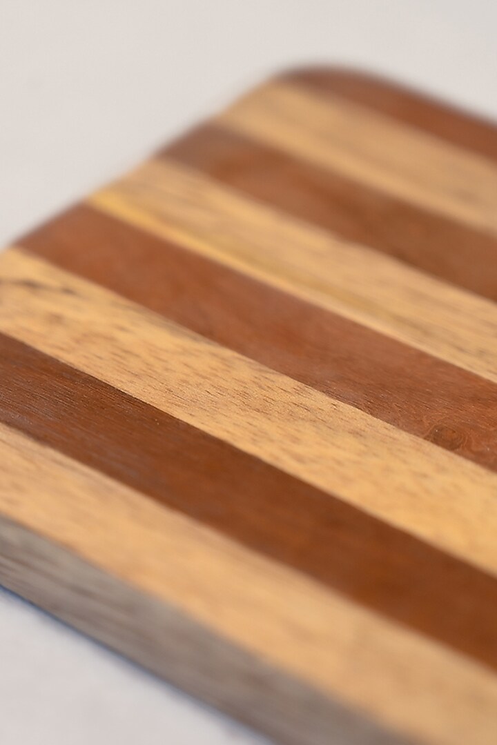 Two-Toned Mango & Sheesham Wood Coaster Set by Hohmgrain at Pernia's Pop Up Shop