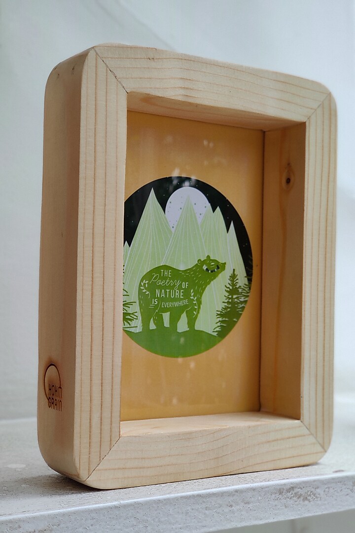 Light Brown Canadian Pine Wood Curvy Edge Photo Frame by Hohmgrain at Pernia's Pop Up Shop
