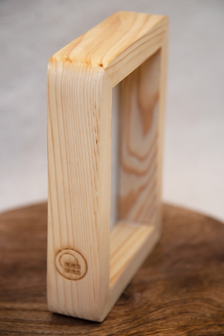 Light Brown Canadian Pine Wood Curvy Edge Photo Frame by Hohmgrain at Pernia's Pop Up Shop