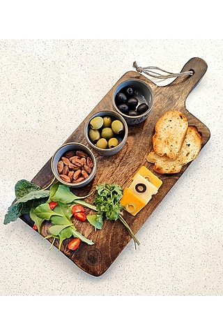 Dark Brown Mango Wood Long Cheese Board by Hohmgrain