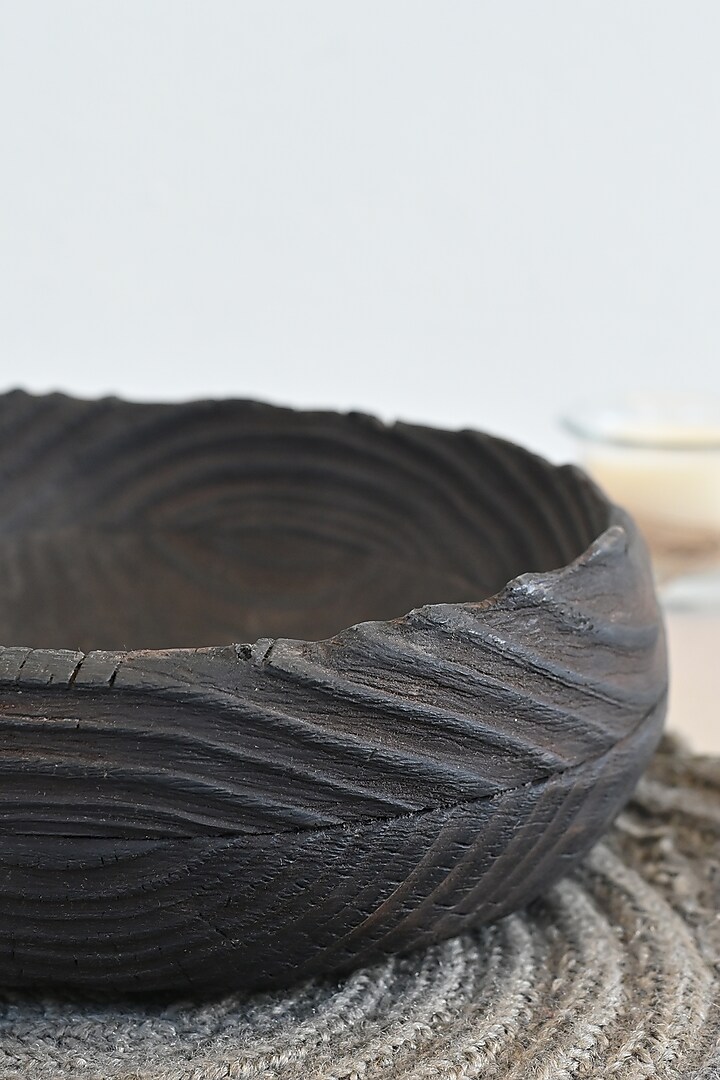 Charcoal Black Canadian Pine Wood Charred Bowl by Hohmgrain at Pernia's Pop Up Shop