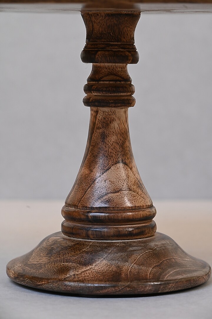 Dark Brown Mango Wood Detachable Cake Stand Set by Hohmgrain at Pernia's Pop Up Shop