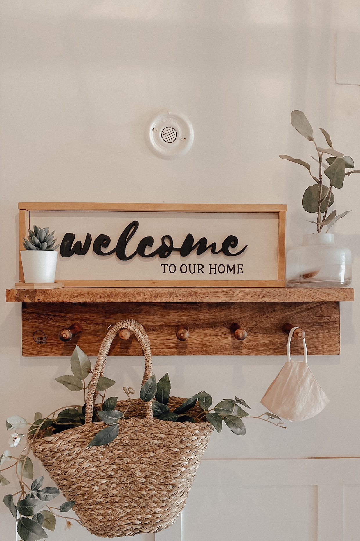 Dark Brown Mango Wood Wall Shelf Coat Hanger by Hohmgrain at Pernia's Pop  Up Shop