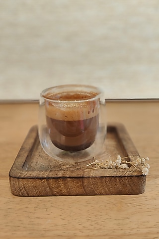 Dark Brown Mango Wood Coaster Set by Hohmgrain