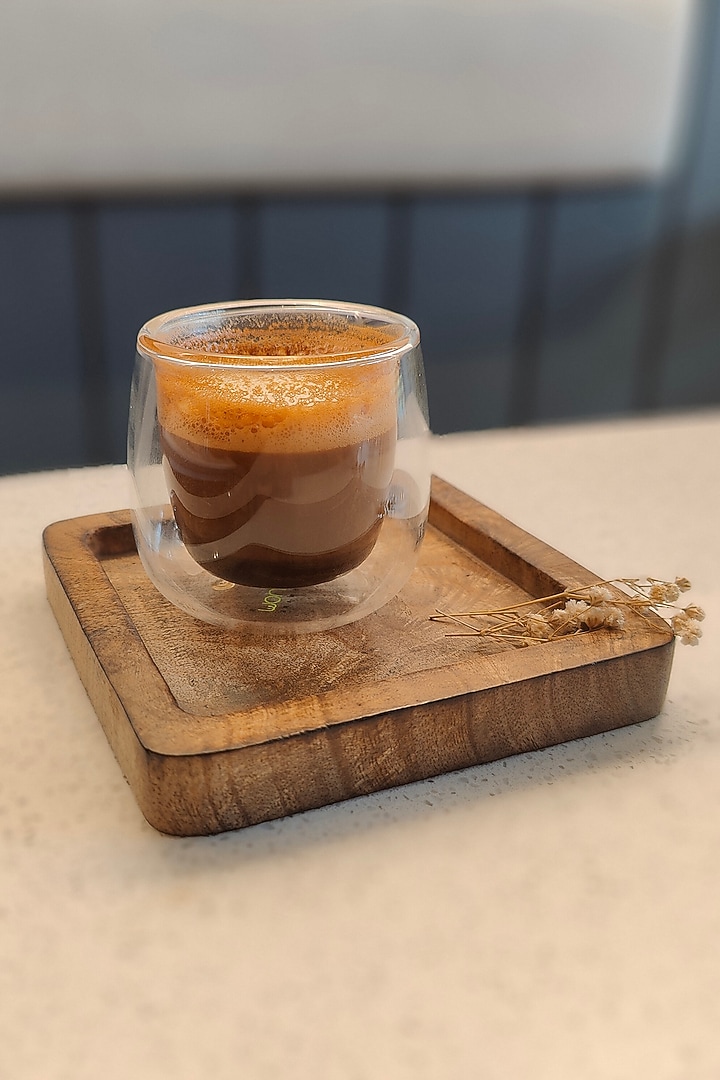 Dark Brown Mango Wood Coaster Set by Hohmgrain at Pernia's Pop Up Shop