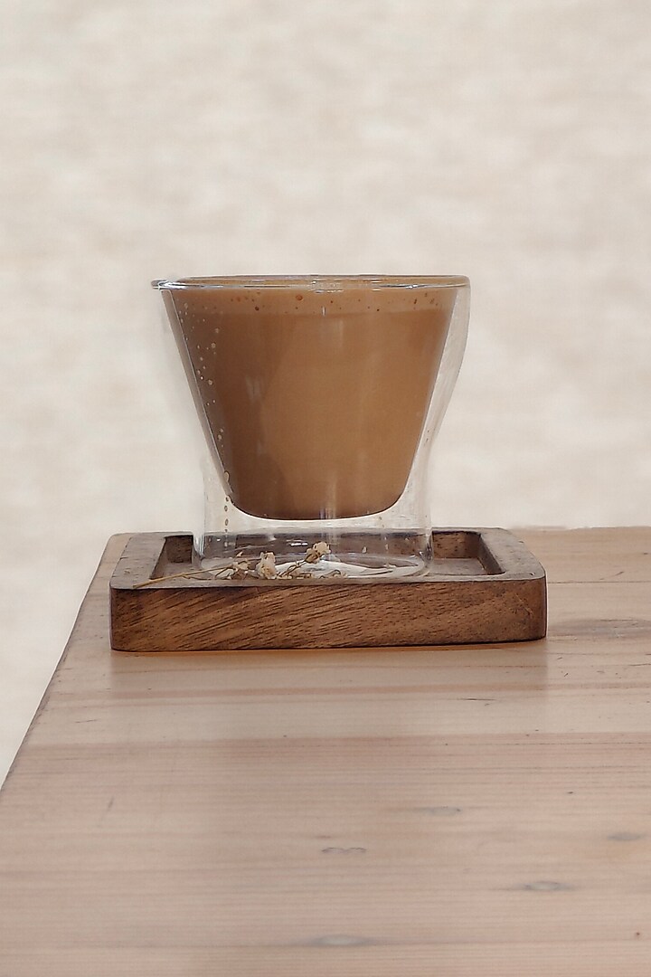 Dark Brown Mango Wood Coaster Set by Hohmgrain at Pernia's Pop Up Shop